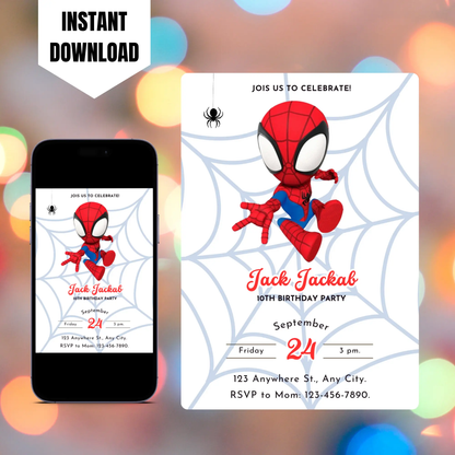 Spidey and his Amazing Friends Birthday Invitation Template CreativeRino