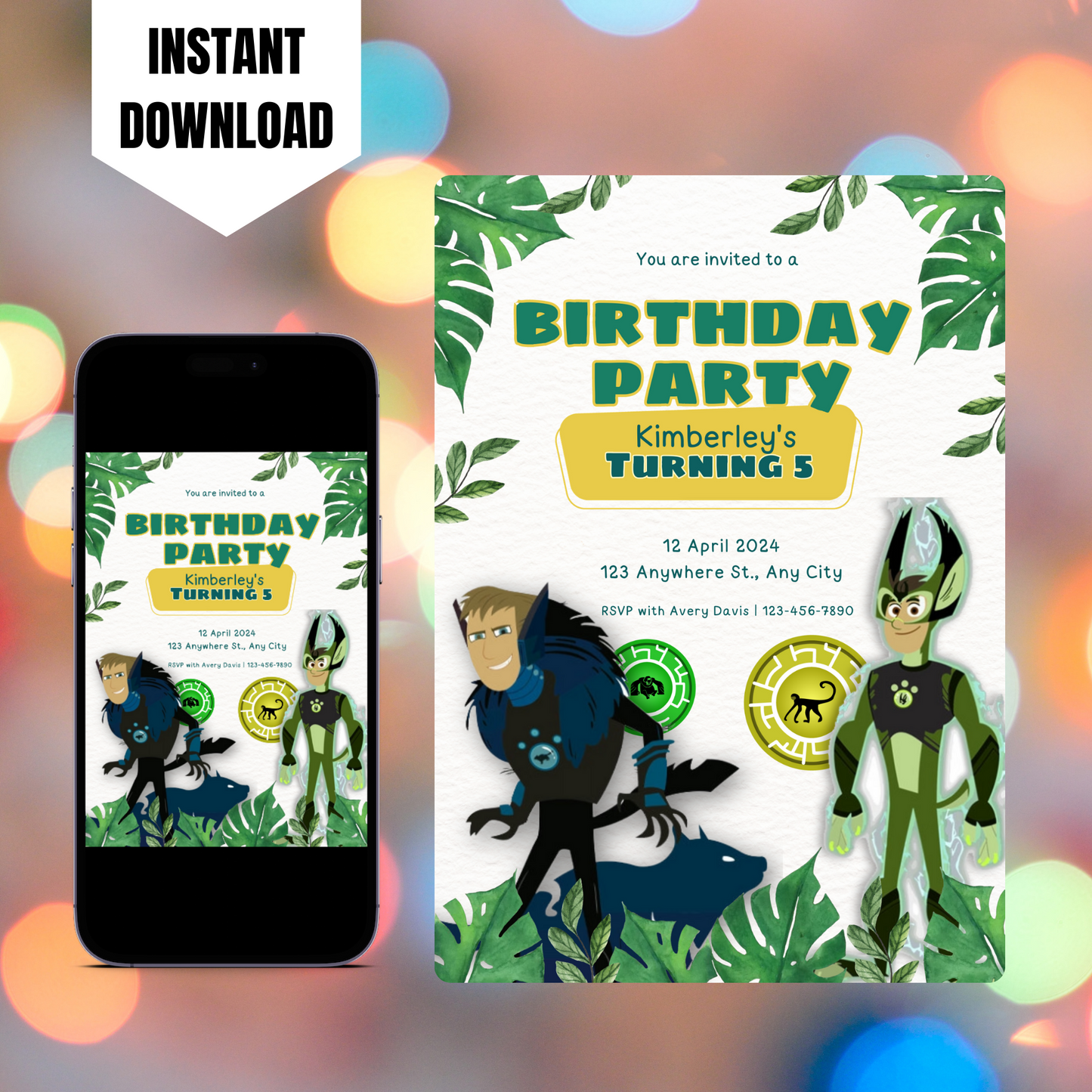 Wild Kratts Birthday Invitation Template