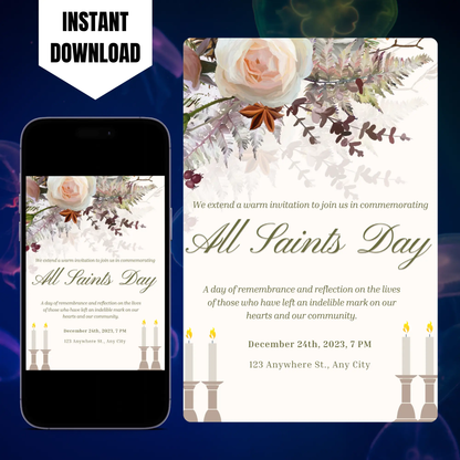 All Saints Day Invitation Template CreativeRino
