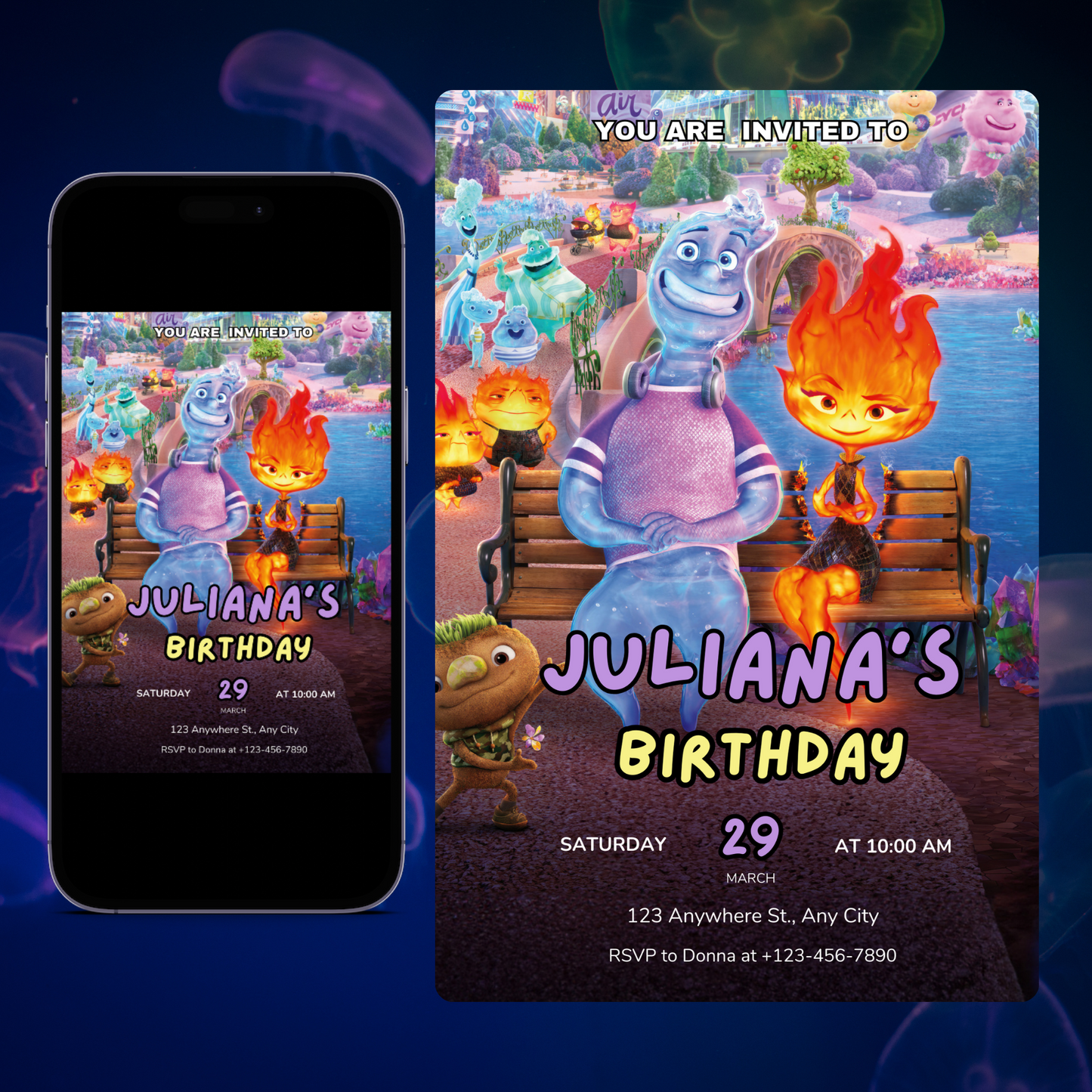 Elemental Birthday Party Invitation Template