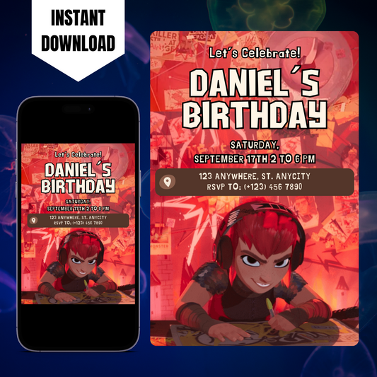 Nimona Birthday Invitation Template