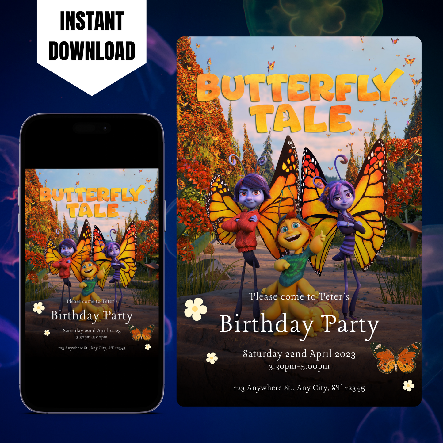 Butterfly Tale Birthday Invitation Template