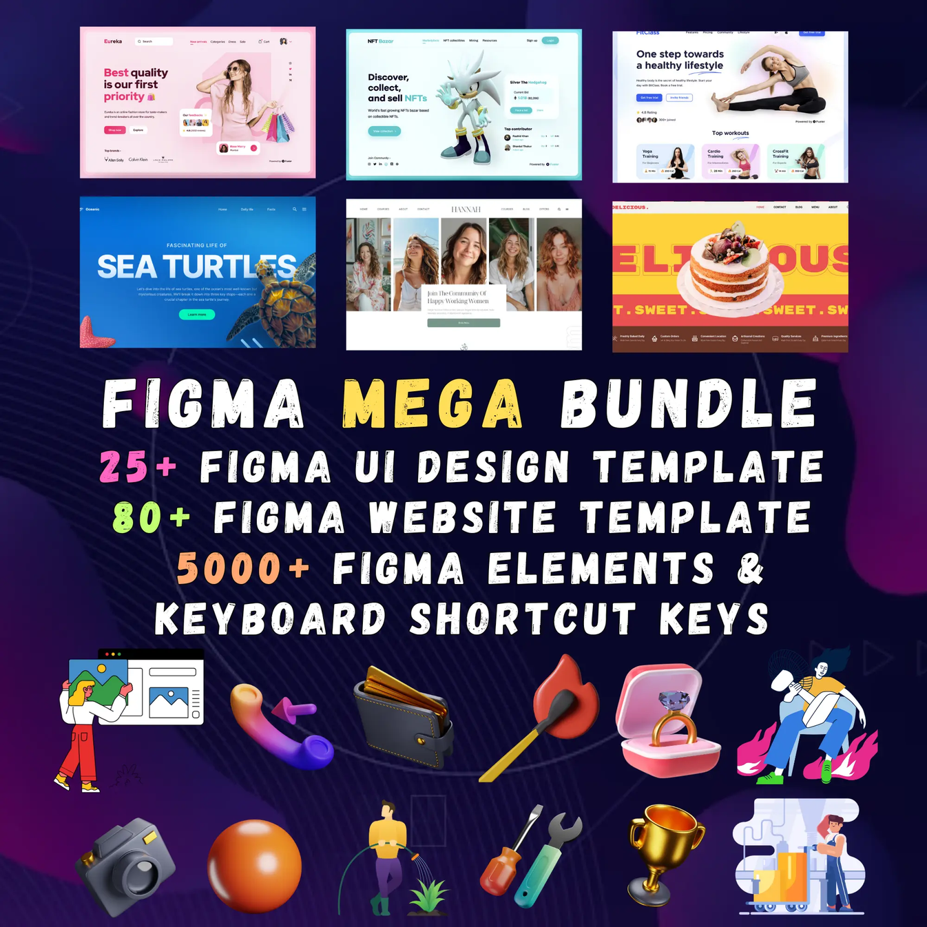 Figma Mega Bundle 25+ Figma Ui Designs 80+ Figma Website Template ...