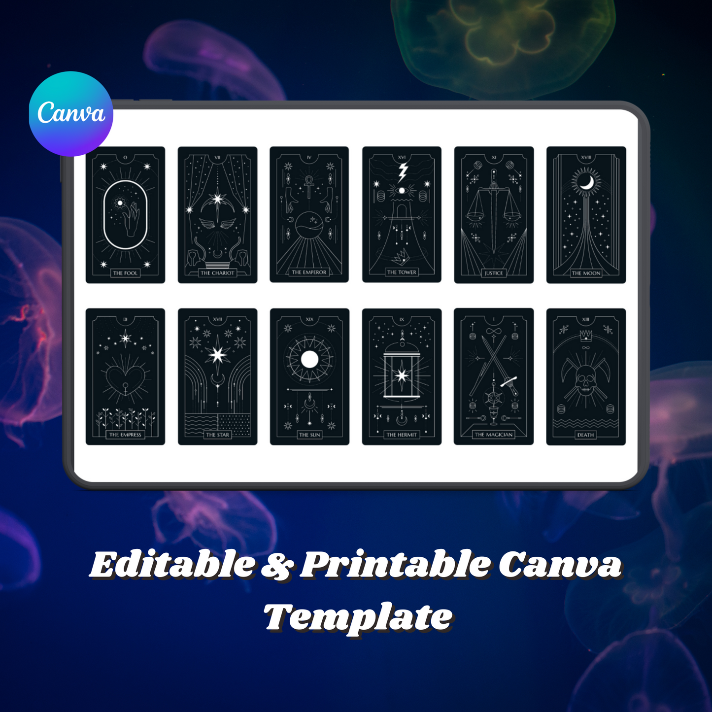 15 Tarot cards PNG Template Bundle