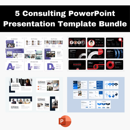 5 Consulting Powerpoint Presentation Template Bundle | Finance Business Mentoring Management Strategy Consulting PowerPoint Template CreativeRino