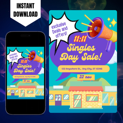 Singles Day Sale Invitation Flyer Template CreativeRino