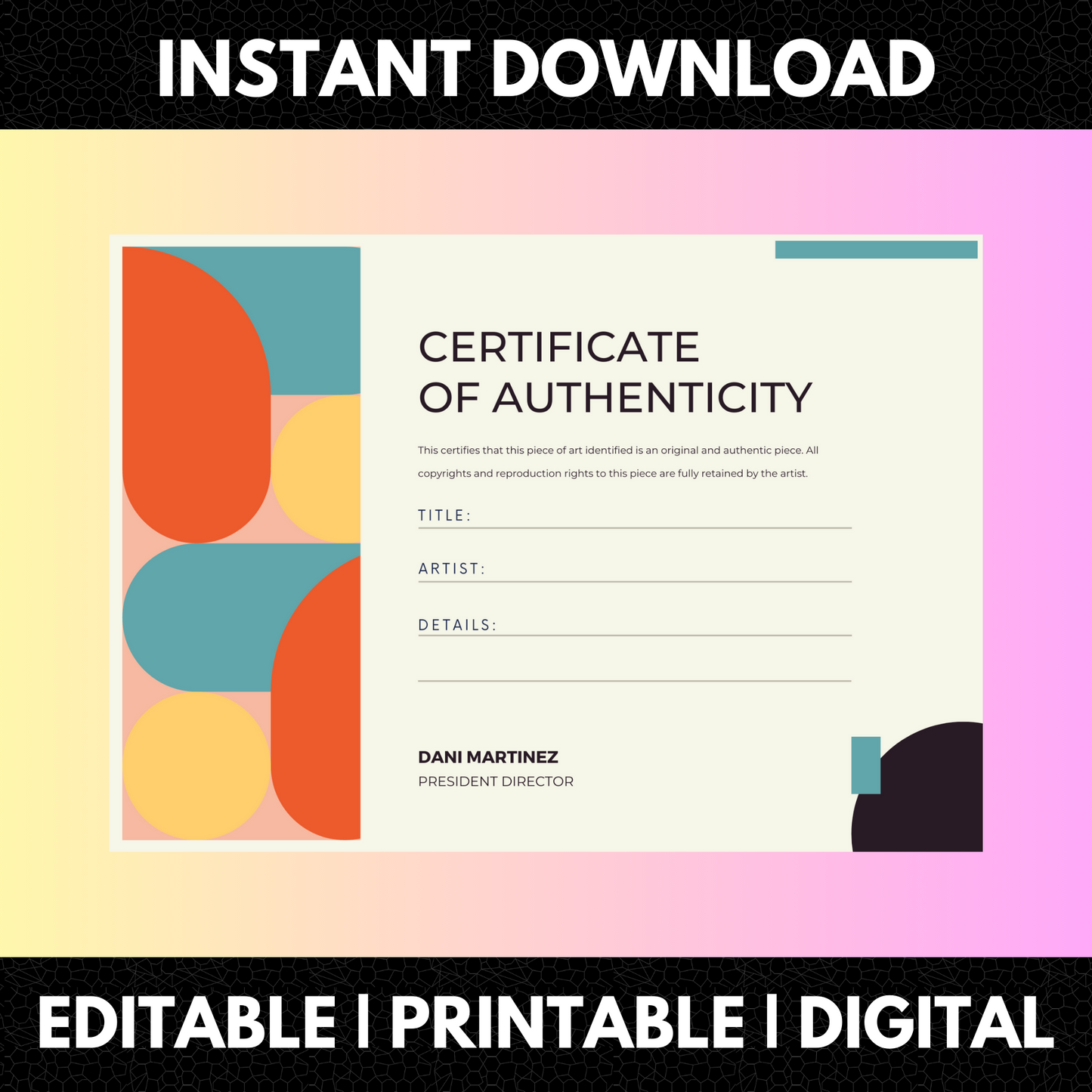 Certificate of Authenticity Template | Authenticity Certificate