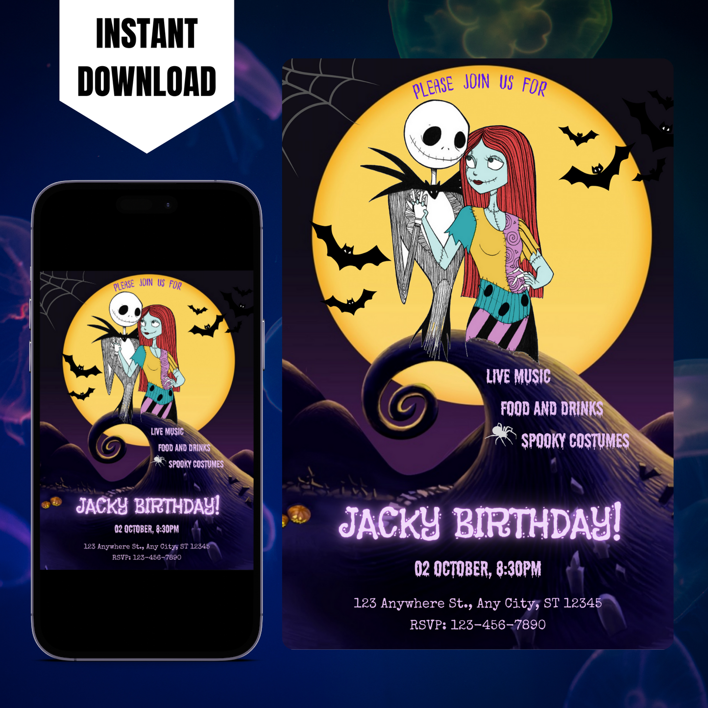 The Nightmare before Christmas Birthday Invitation Template