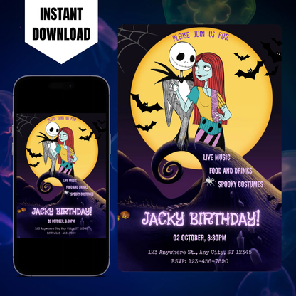 The Nightmare before Christmas Birthday Invitation Template CreativeRino