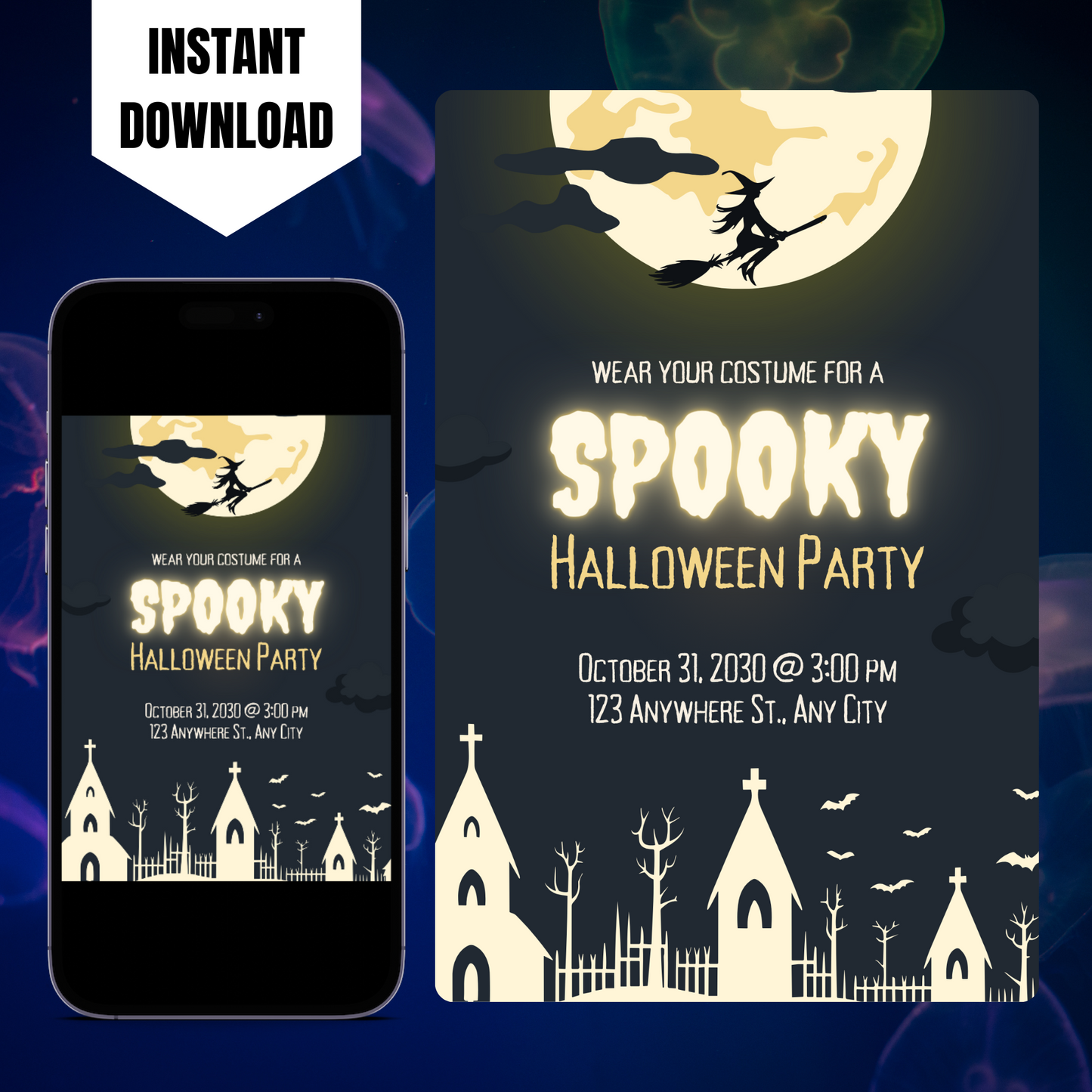 Spooky Halloween Party Invitation Template