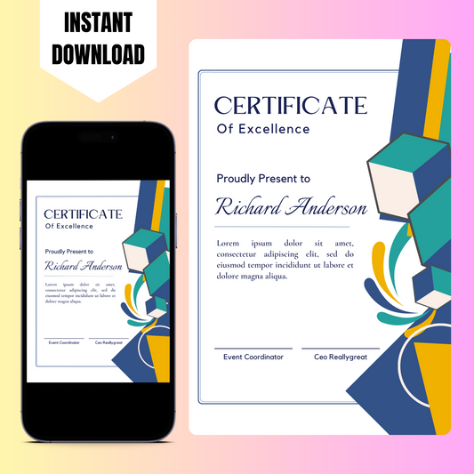 Certificate of Excellence Template | Excellence Certificate