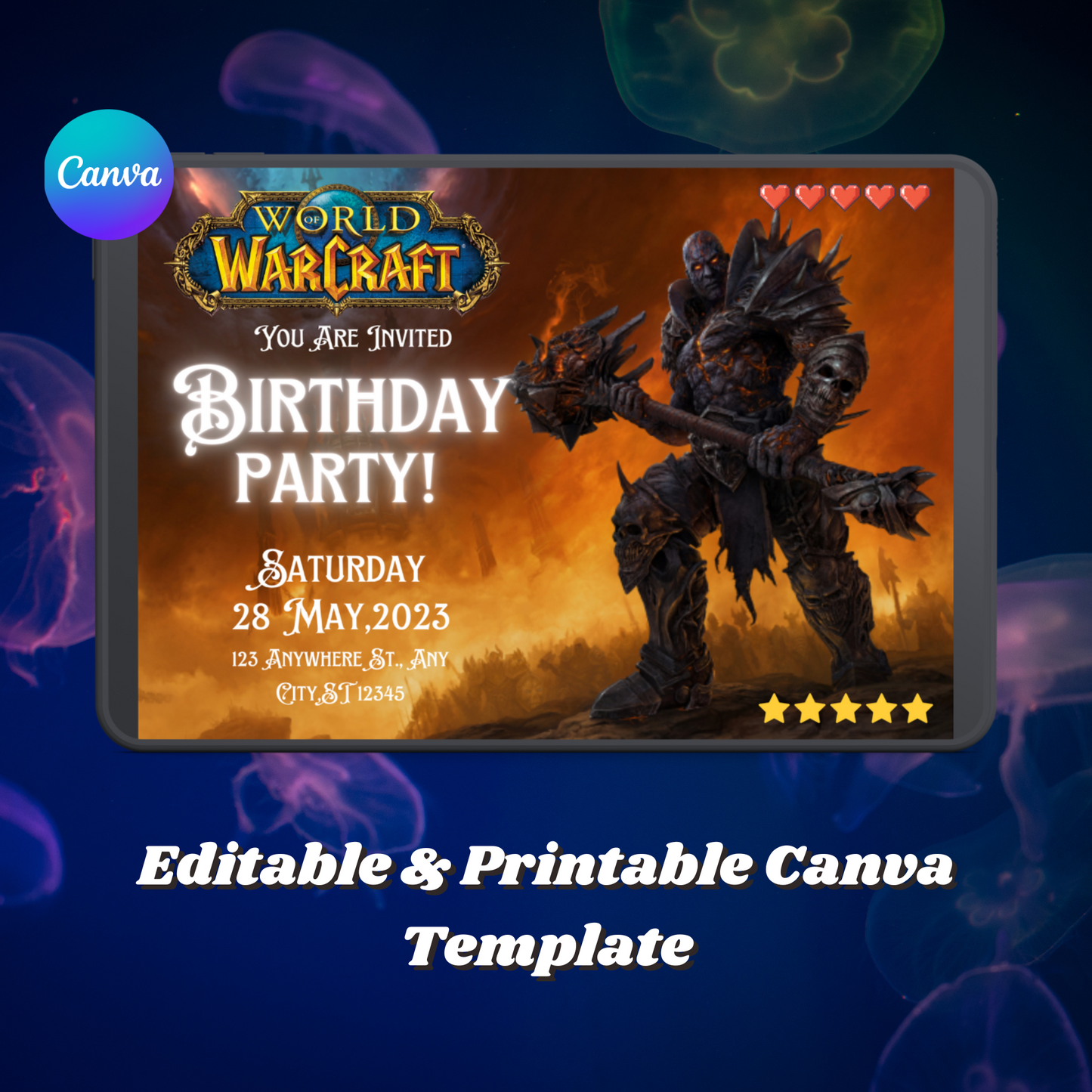 World of Warcraft Birthday Invitation Template