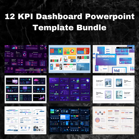 12 KPI Dashboard Powerpoint Presentation Template Bundle