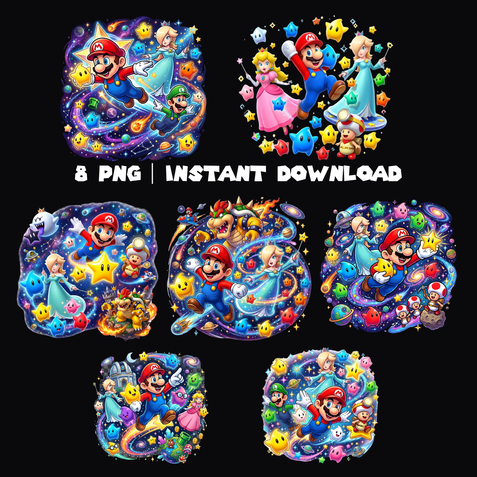 Super Mario Galaxy PNG | Mario Space Theme Clipart CreativeRino