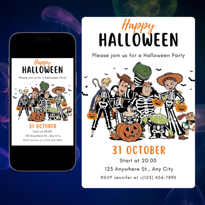 Toy Story Halloween Birthday Party Invitation Template CreativeRino