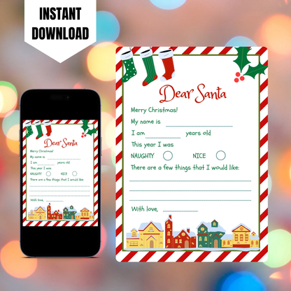 Letter to Santa Claus Christmas Template CreativeRino