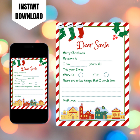 Letter to Santa Claus Christmas Template