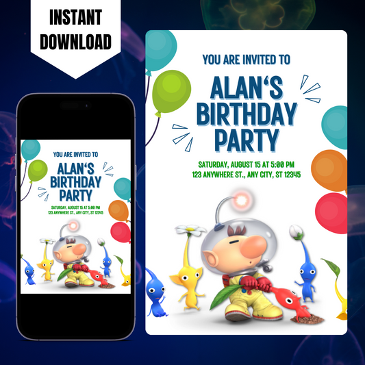 Pikmin Birthday Invitation Template