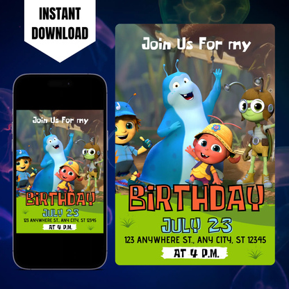 Beat Bugs Birthday Invitation Template CreativeRino
