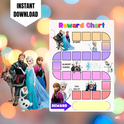 Frozen Reward Chart Template | Elsa Reward Chore Chart CreativeRino
