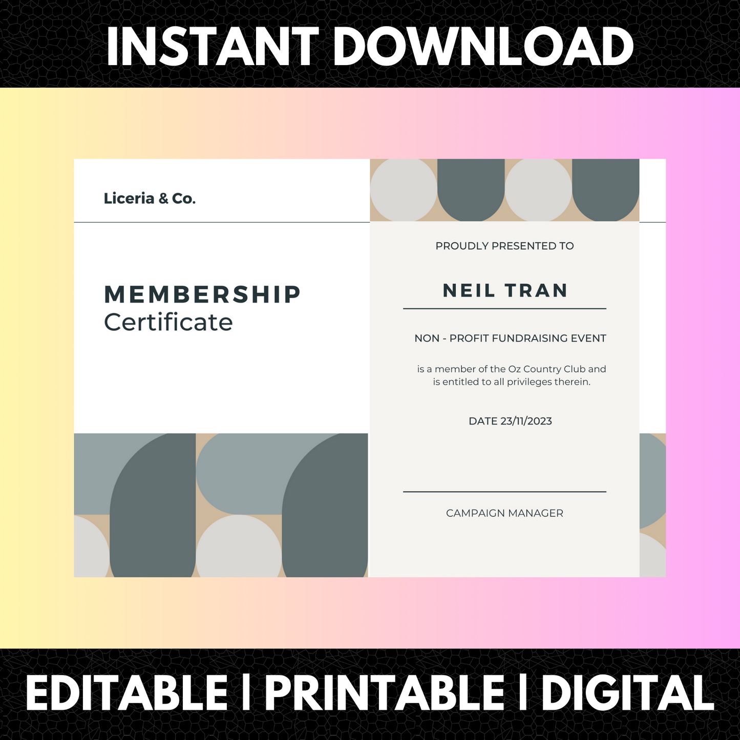 Certificate of Membership Template | Membership Certificate