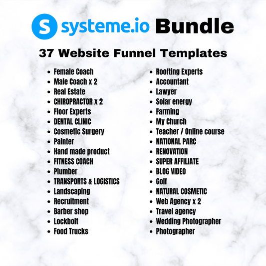 37 Systeme.io Website Funnel Template Bundle