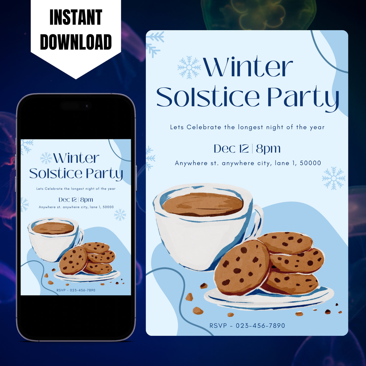 Winter Solstice Party Invitation Template