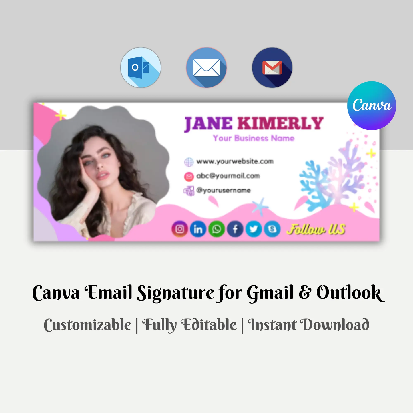 Outlook Gmail Email Signature Design Template CreativeRino