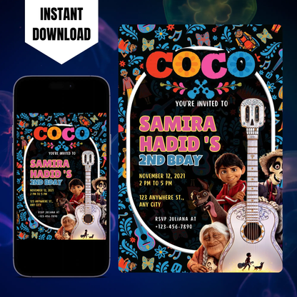 Coco Birthday Invitation Template CreativeRino