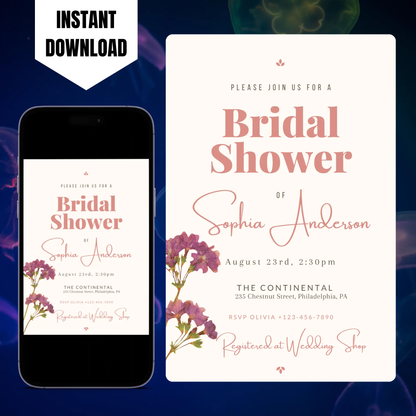 Bridal Shower Invitation Template CreativeRino
