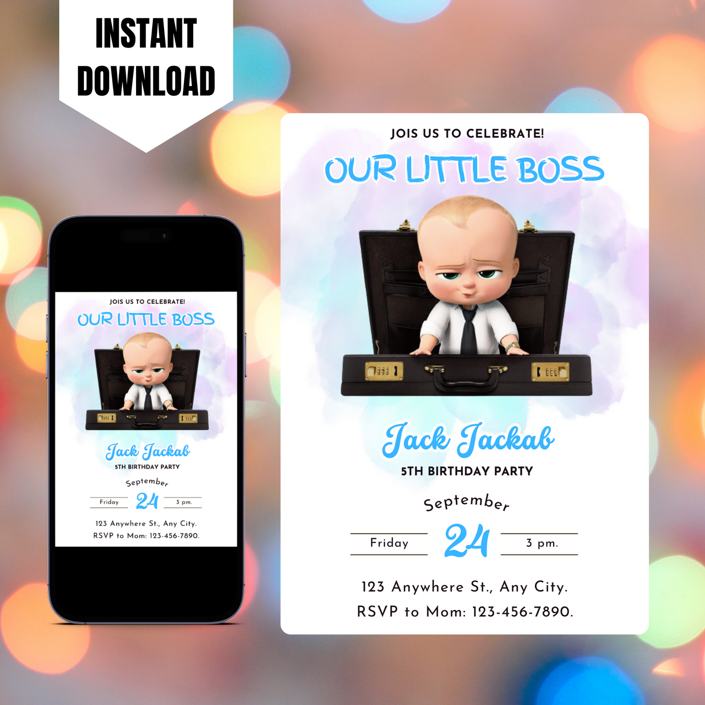 Boss Baby Birthday Invitation Template