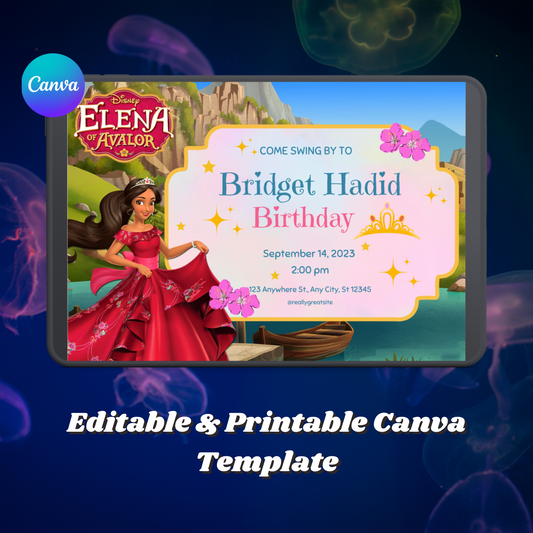 Elena of Avalor Birthday Invitation Template