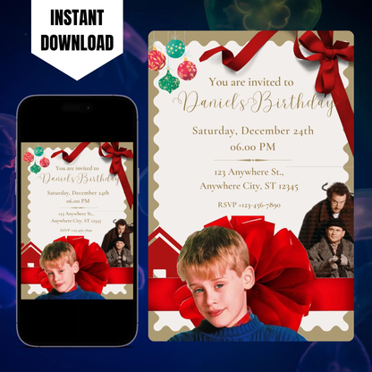 Home Alone Birthday Invitation Template CreativeRino