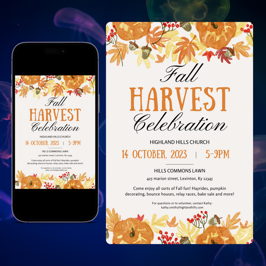 Fall Harvest Celebration Invitation Template