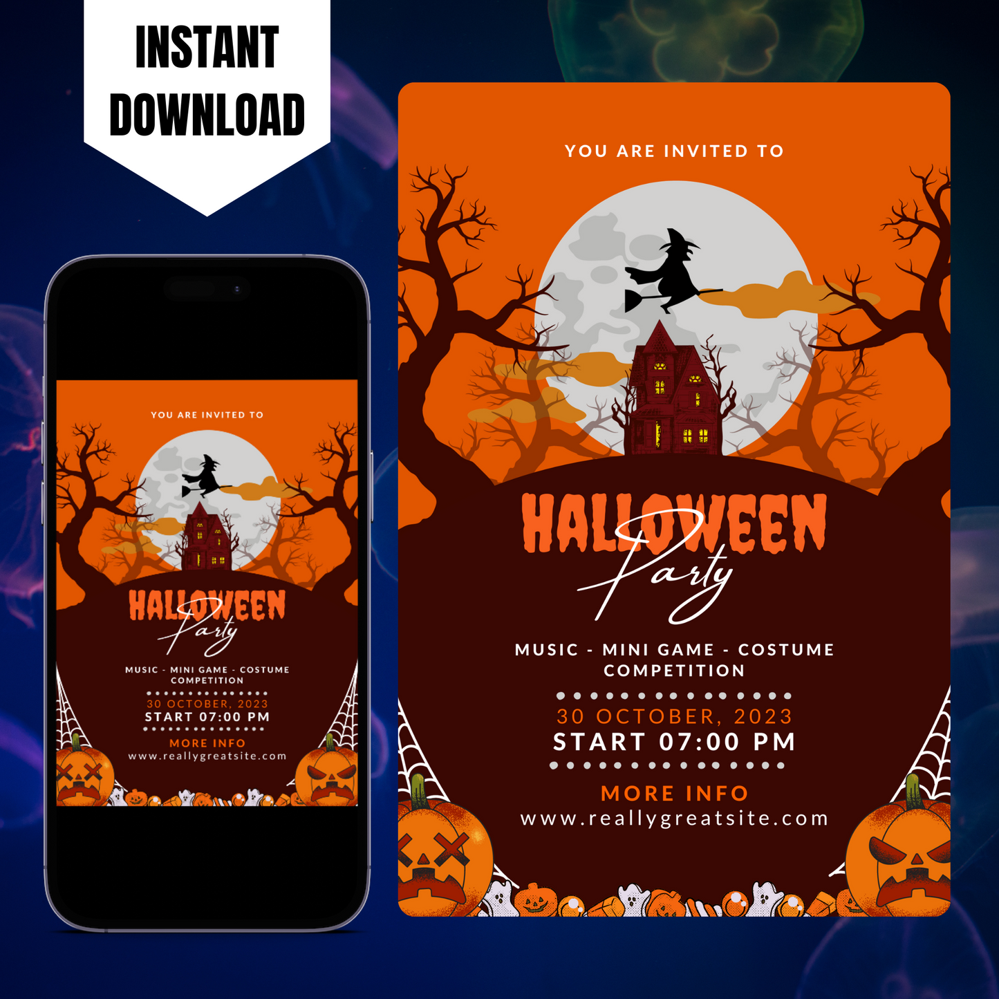 Halloween Party Invitation Template