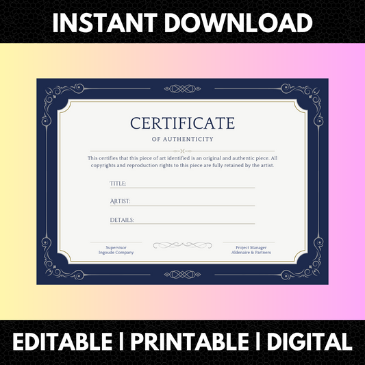 Certificate of Authenticity Template | Authenticity Certificate