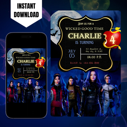 Descendants Birthday Invitation Template CreativeRino