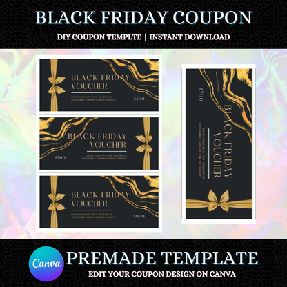 Black Friday Coupons Template | Black Friday Sale Offer Coupon CreativeRino