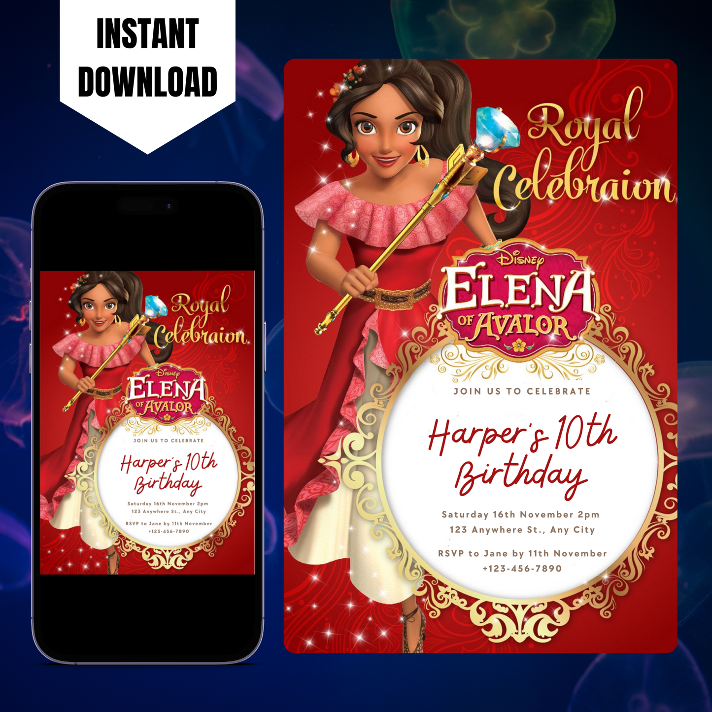 Elena of Avalor Birthday Invitation Template