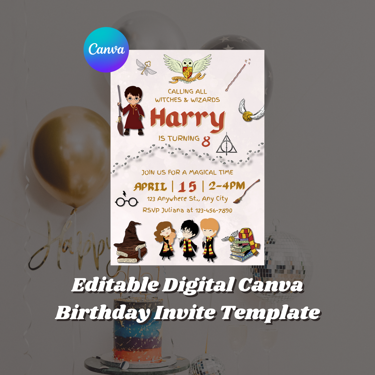 Harry Potter Birthday Party Invitation Template