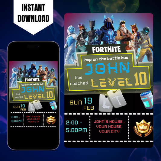 Fortnite Birthday Invitation Template