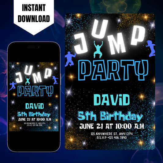 Jump Birthday Party Invitation Template