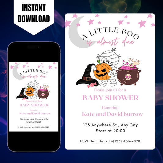 A Little Boo Baby Shower Invitation Template | Halloween Baby Shower Invite