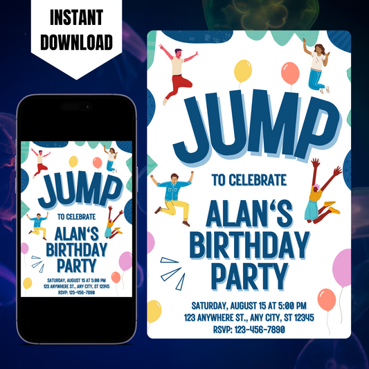 Jump Birthday Invitation Template