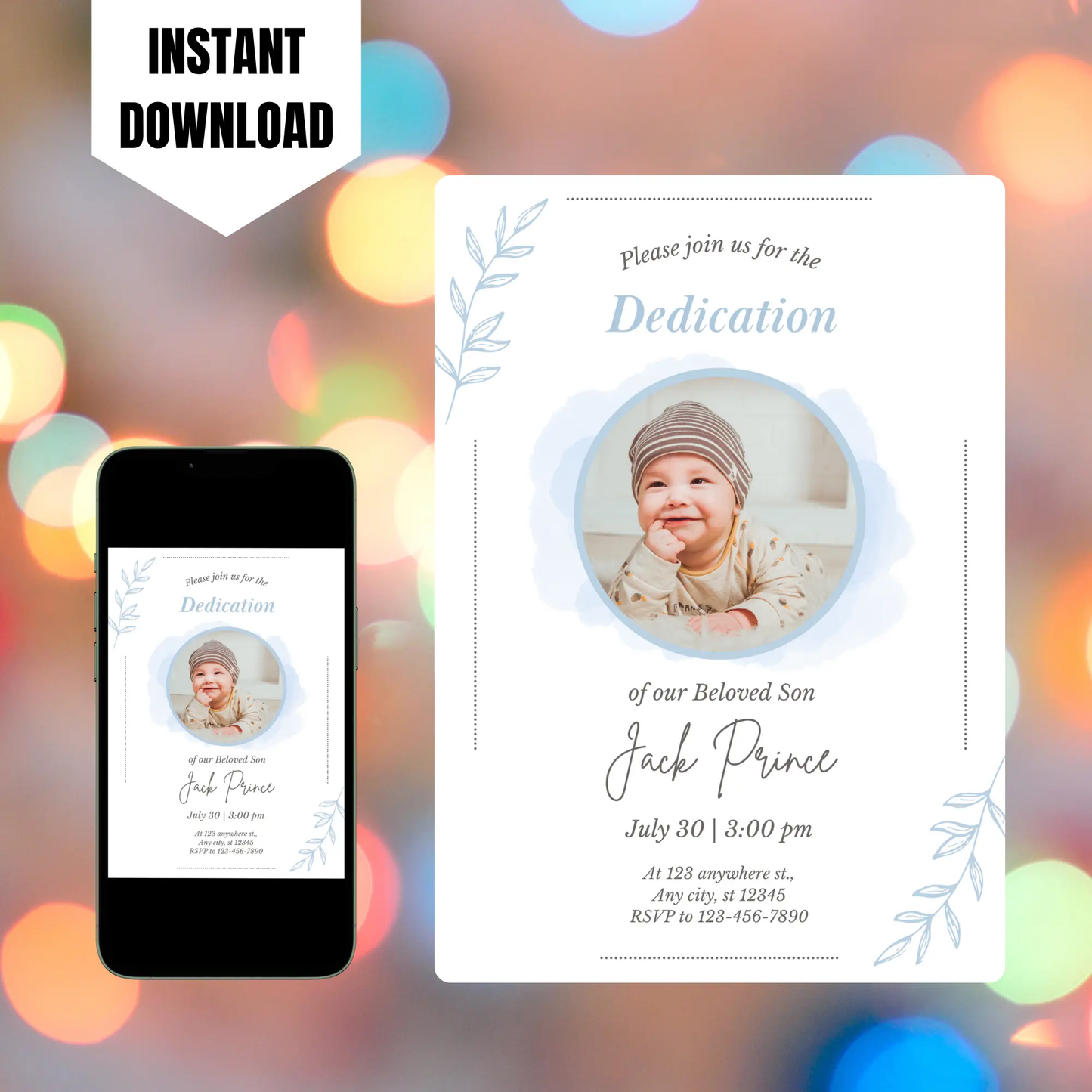 Baby Dedication Invitation Template CreativeRino