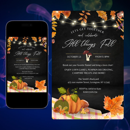 Fall Celebration Party Invitation Template CreativeRino