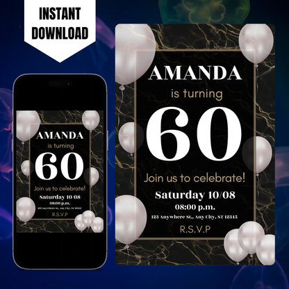 60th Birthday Invitation Template CreativeRino