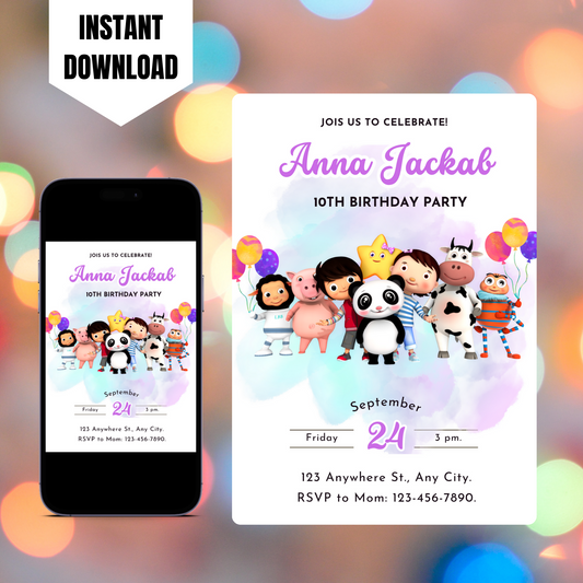 Little Baby Bum Birthday Invitation Template