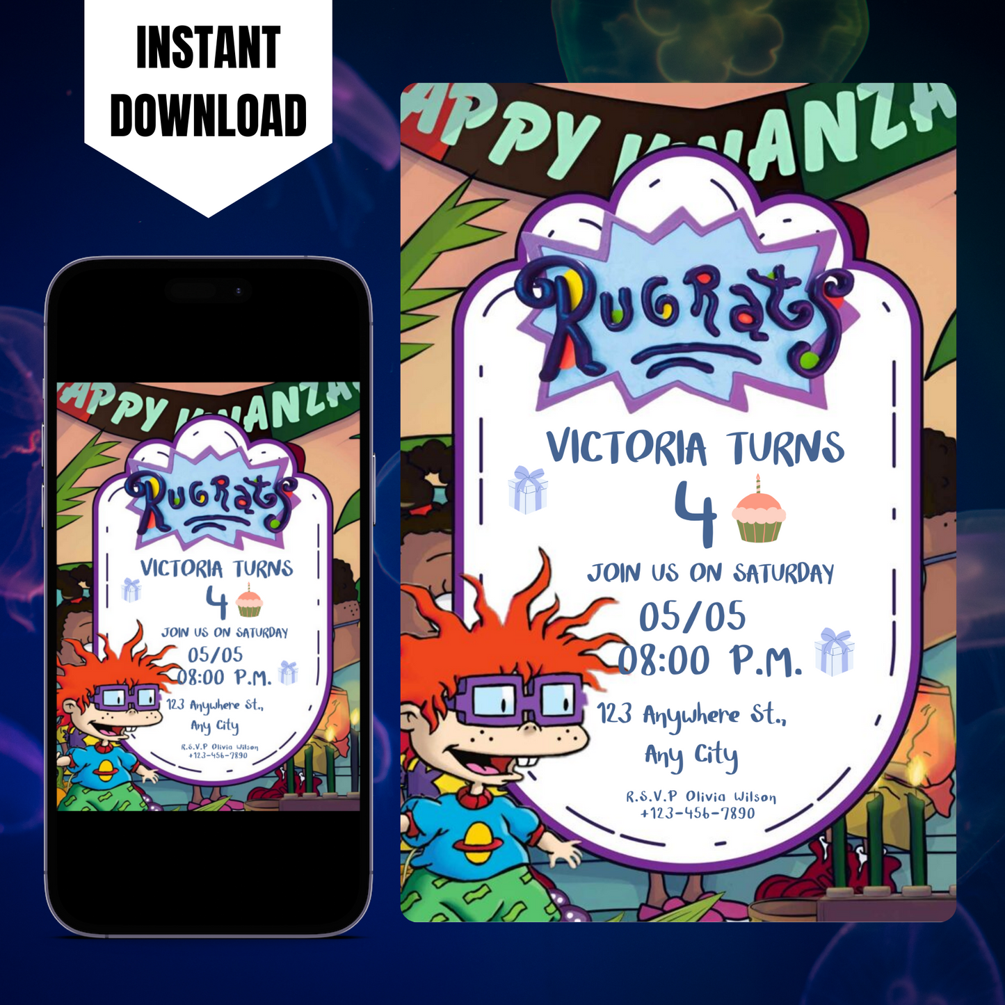 Rugrats Birthday Invitation Template