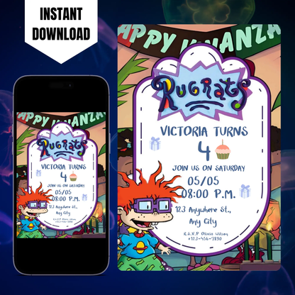 Rugrats Birthday Invitation Template CreativeRino